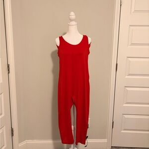 Chic Red Sleeveless Jumpsuit